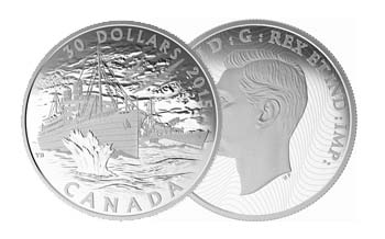 2015 $30 Canada's Merchant Navy in the Battle of the Atlantic Fine Silver Coin